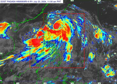 Signal No. 2 up as Typhoon Carina slightly intensifies .